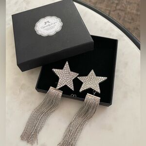 Silver Star Dangle Earrings